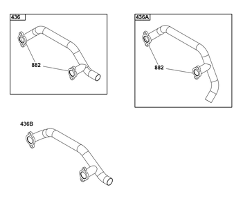 Starter Motor Side Outlet Manifolds Diagram and Parts List for 29,30,35&38  Briggs and Stratton Engine